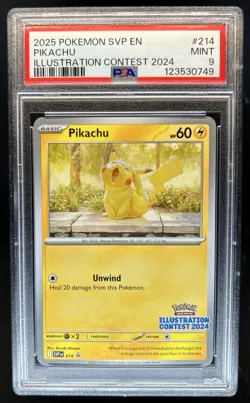 2025 Pokemon SV Black Star Promos - SVP EN Pikachu #214 PSA 9 - Image 1