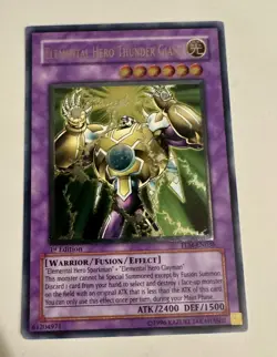 Yugioh Elemental Hero Thunder Giant TLM-EN036 1st Edition Ultimate Rare LP - Image 1