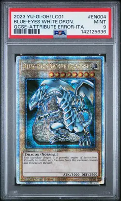 2023 YU-GI-OH! LC01-LEGEND COLL: 25TH ANV ED #EN004 BLUE-EYES WHITE DRAGON PSA 9 - Image 1
