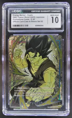 2025 DRAGON BALL SUPER FUSION WORLD JP ENERGY MARKER VEGITO E-30 CGC 10 PT - Image 1
