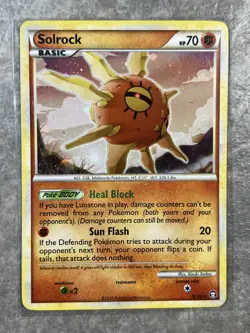 Solrock 9/102 Pokemon TCG Triumphant 2010 Holo Rare Card (Light Play) - Image 1