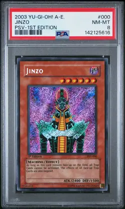 2003 YU-GI-OH! PHARAOH'S SERVANT ASIAN-ENGLISH 1ST ED #000 JINZO PSA 8 - Image 1