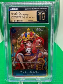 2023 ONE PIECE JPN SHONEN JUMP ISSUE NO. 36-37 MONKEY D. LUFFY CGC 10 PRISTINE - Image 1