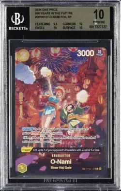 2024 ONE PIECE OP07-500 YEARS IN THE FUTURE SPECIAL ALTERNATE ART O-NAMI BGS 10 - Image 1