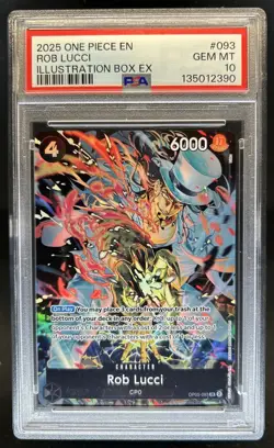2023 One Piece New Era Rob Lucci Super Rare Illustration Box #OP05-093 PSA 10 - Image 1