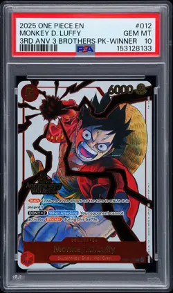 2025 ONE PIECE 3RD ANV TOURNAMENT 3 BROTHERS PACK WINNER MONKEY D. LUFFY PSA 10 - Image 1