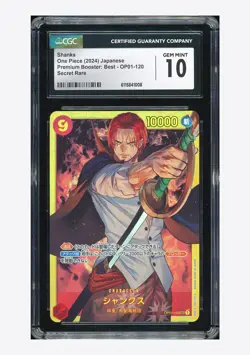 One Piece CGC 10 GEM MINT Shanks SEC 2024 OP01-120 PRB01 Japanese - Image 1