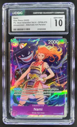 2025 One Piece Best Selection Vol.4 Nami Rare Alternate Art #OP09-070 CGC 10 TL3 - Image 1