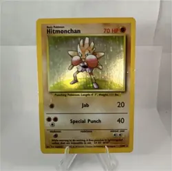 Pokemon Hitmonchan Holo Rare 7/102 Base Set 70 HP English Card - Image 1