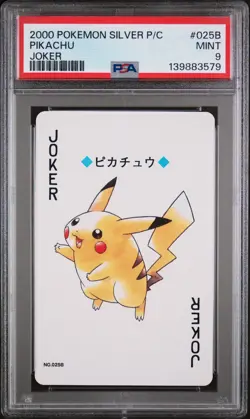 2000 POKEMON SILVER VERSION PLAYING CARDS JOKER #025B PIKACHU PSA 9 - Image 1