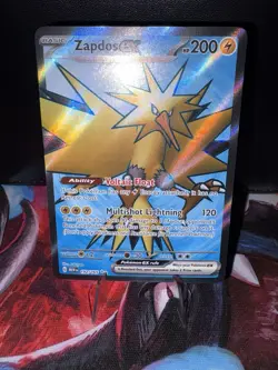 Pokemon TCG Zapdos EX Full Art Ultra Rare Holo Card 192/165 Scarlet & Violet 151 - Image 1