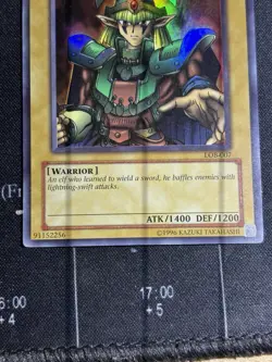 Celtic Guardian LOB-007 Super Rare Vintage Yugioh LP Shiny Rainbow Toned Card - Image 5