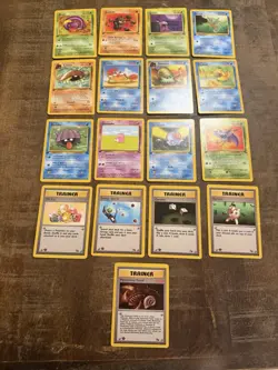 Pokemon 1st Edition Fossil Complete 17 Card Commons 46-62 Never Played Vintage! - Image 2