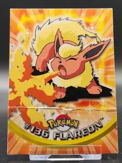 Pokemon Card - Flareon #136 - Pokemon Topps Series 3 - Blue Logo - DMG - Image 1