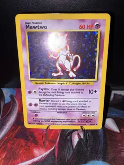 Mewtwo 010/102 Base Set Holo Unlimited Rare Card LP Vintage Pokemon Card - Image 2