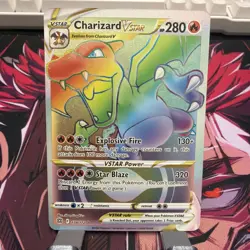 Pokemon TCG Charizard VSTAR Rainbow Secret Rare Card Brilliant Stars 174/172 - Image 1
