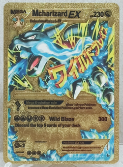 M Charizard EX 108/106 - Gold Foil Custom Fan Art Pokemon Card - Image 1
