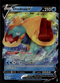 Drednaw V Ultra Rare Champion's Path 14/73 Water Pokemon Card TCG - Image 1