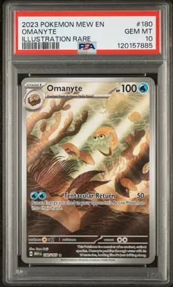 PSA 10 Omanyte 180/165 Sv: Scarlet & Violet 151 Holo PSA 10 Pokemon - Image 1