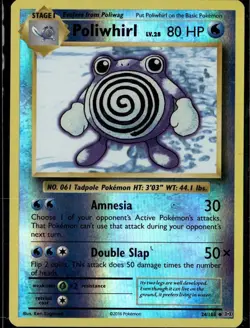 Poliwhirl Uncommon XY Evolutions 24/108 Water Reverse Holo Pokemon Card - Image 1