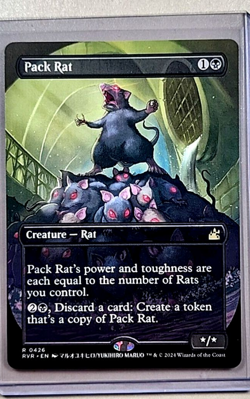 MTG Magic the Gathering RVR Ravnica Remastered Anime Borderless #426 Pack Rat - Image 1