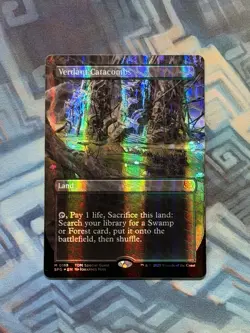 MTG Borderless Dragonscale Foil Verdant Catacombs Special Guests - Tiny Indent - Image 1