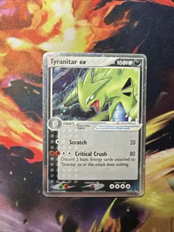 Pokemon TCG Tyranitar EX Cosmos Holo Ultra Rare Card 17/17 Pop Series 1 DMG - Image 1
