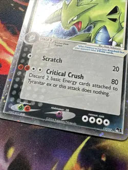 Pokemon TCG Tyranitar EX Cosmos Holo Ultra Rare Card 17/17 Pop Series 1 DMG - Image 4