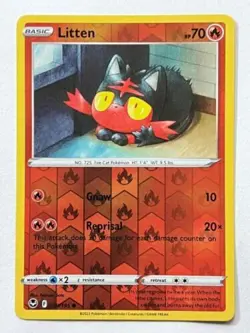 Litten 030/195 - REVERSE HOLO - Silver Tempest - Pokemon - NM/M - Image 1