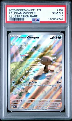 PSA 10 Paldean Wooper 102/094 Pokemon Phantasmal Flames Illustration Rare 2025 - Image 1