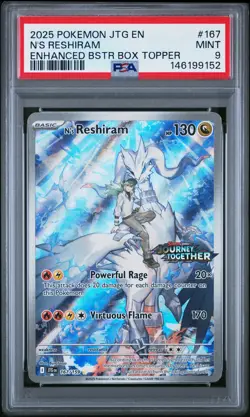 2025 POKEMON JTG EN-JOURNEY TOGETHER ENHANCED BOOSTER BOX N'S RESHIRAM PSA 9 - Image 1