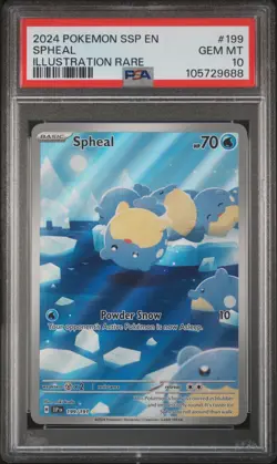 2024 POKEMON SSP EN-SURGING SPARKS ILLUSTRATION RARE #199 SPHEAL PSA 10 - Image 1