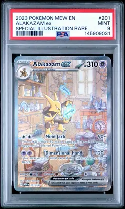 2023 POKEMON MEW EN-151 SPECIAL ILLUSTRATION RARE #201 ALAKAZAM EX PSA 9 TCG SIR - Image 1