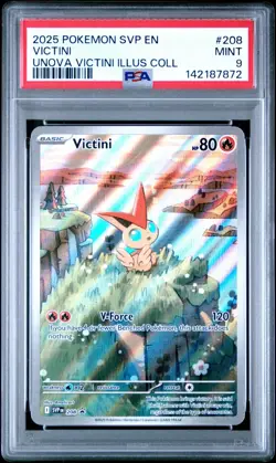 2025 Pokemon SVP EN Victini Unova Illustration Collection #208 PSA 9 MINT - Image 1