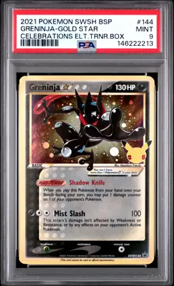 2021 POKEMON SWSH CELEBRATIONS ELITE TRAINER BOX GRENINJA-GOLD STAR PSA 9 - Image 1