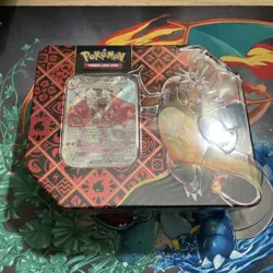 Pokemon Scarlet & Violet Paldean Fates Tin Shiny Charizard ex SEALED - Image 1
