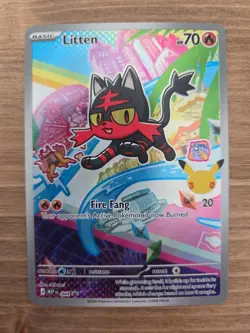 Pokemon Litten First Partner Illustration Rare Promo 044 - 30th Anniversary - NM - Image 1