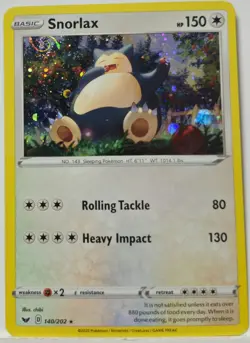 HD Swirl 🌀 Snorlax 140/202 COSMOS HOLO Bleed Error Rare Promo Pokemon TCG - Image 4