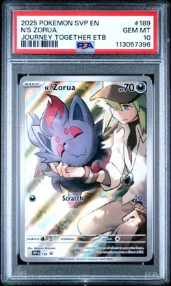 2025 Pokemon SVP 189 N’s Zorua Journey Together Pokemon Center ETB Promo PSA 10 - Image 1