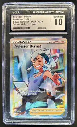 2022 Pokemon SWSH Professor Burnet Trainer Gallery Holo #TG26/TG30 CGC 10 - Image 1