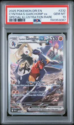 2025 POKEMON DESTINED RIVALS SPECIAL ILLUSTRATION CYNTHIA'S GARCHOMP EX PSA 10 - Image 1