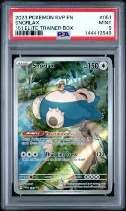 2023 POKEMON SVP EN-SV BLACK STAR PROMO 151 ELITE TRAINER BOX #051 SNORLAX PSA 9 - Image 1