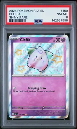 2024 POKEMON PAF EN-PALDEAN FATES SHINY RARE #150 CLEFFA PSA 8 - Image 1