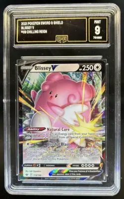 2021 Pokemon SWSH Chilling Reign Blissey V #119/198 GMA 9 - Image 1