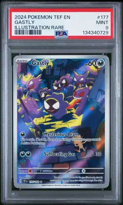 2024 POKEMON TEF EN-TEMPORAL FORCES ILLUSTRATION RARE #177 GASTLY PSA 9 - Image 1