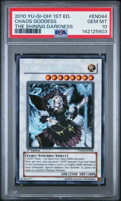 2010 YU-GI-OH! TSHD-THE SHINING DARKNESS 1ST ED #EN044 CHAOS GODDESS PSA 10 - Image 1