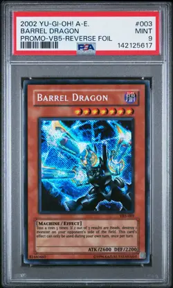 2002 YU-GI-OH! JPN VALUABLE BOOK PROMO #003 BARREL DRAGON PSA 9 - Image 1
