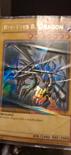 Yu-Gi-Oh! TCG Red-Eyes B. Dragon SDJ-001 Damaged Misprint Error Big Foil Shift - Image 5