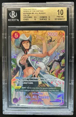 2024 One Piece Wings Of Captain Ms All Sunday Foil Alt Art #OP04-064 BGS 10 - Image 1