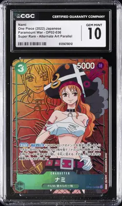 2022 ONE PIECE JAPANESE #OP02-036 NAMI CGC 10 GEM MINT - Image 1